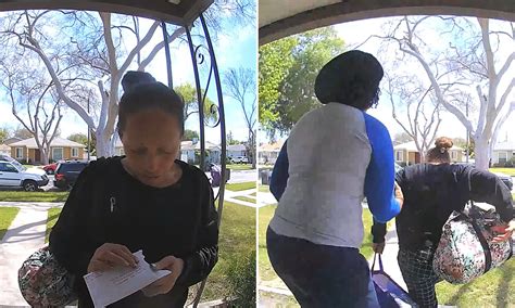 Harrowing Moment California Woman Confronts Female Package Thief As She Tries To Steal Box From