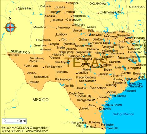 Texas Map With City Names Cities And Towns Map