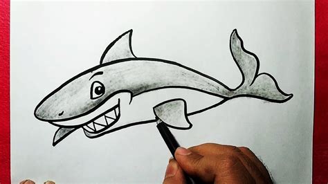 How To Draw An Easy Shark An Easy Line Drawing Of Shark Yzarts
