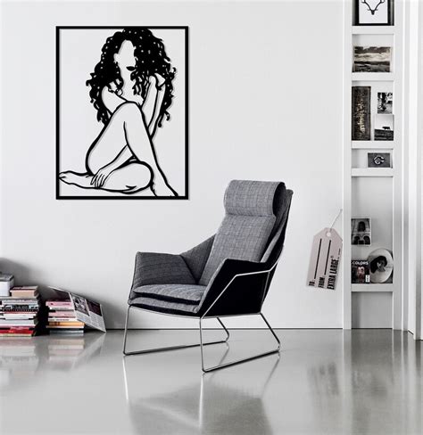 Woman Nude Line Art Afro Woman Wall Art Black Girl Magic Etsy