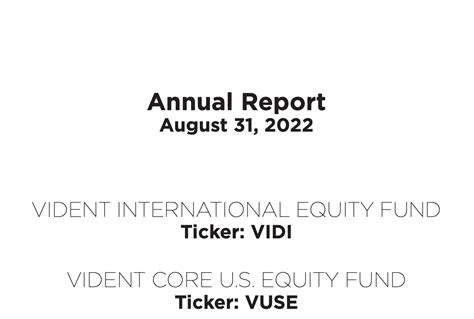 Annual Report Vident