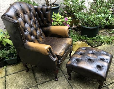 Find great deals on ebay for chesterfield armchair. FINE ANTIQUE STYLE LEATHER WING BACK CHESTERFIELD ARMCHAIR ...