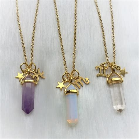 Zodiac Crystal Birthstone Necklace Your Choice Of Crystal With Your