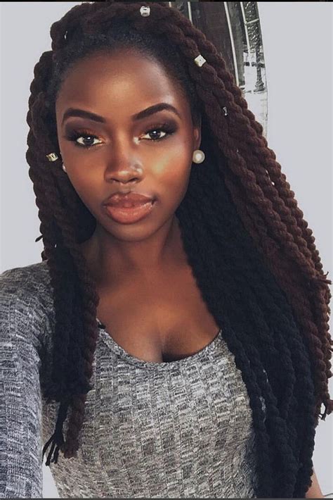21 Beautiful Black Women Slaying In Yarn Twists Braids And Locs With