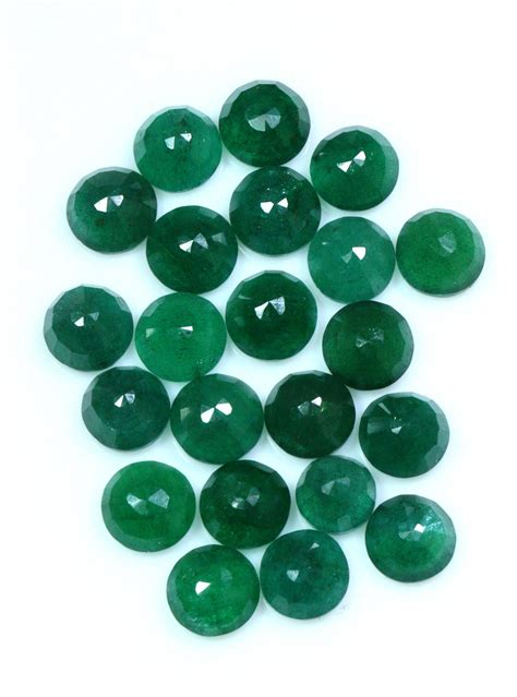 Beryl Emerald Faceted Loose Gemstone Round Shape Emerald Etsy