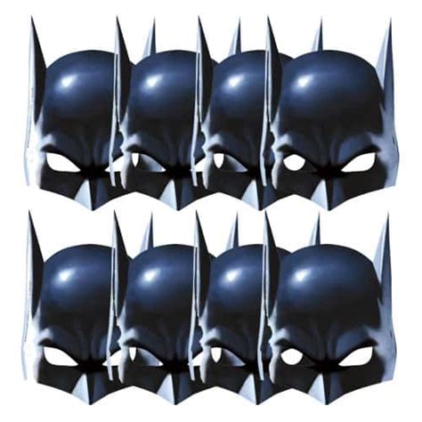 Batman Cardboard Face Masks Pack Of 8 Partyrama