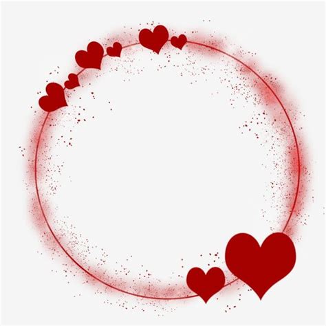 Red Heart Decorative Round Border Red Hearts Love Round Border Png