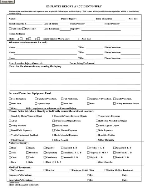 Employee Accident Report Templates At