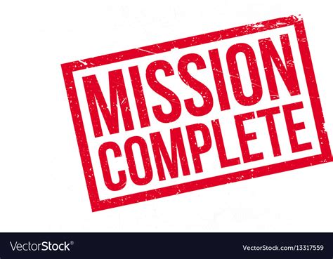 Mission Complete Rubber Stamp Royalty Free Vector Image