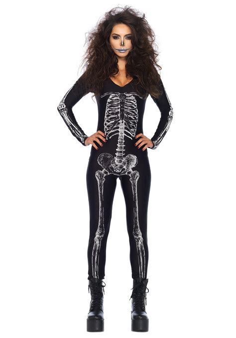Womens X Ray Skeleton Catsuit Costume