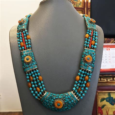 Tibetan Buddhist Turquoise Coral Vintage Necklace