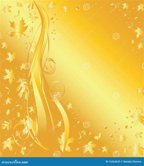 Elegant Golden Autumn Background Stock Vector Illustration Of Frame