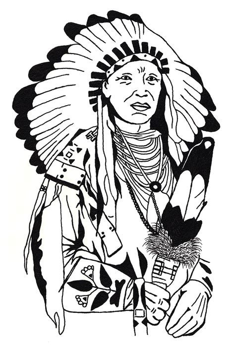 Drawing Native American Native American Adult Coloring Pages
