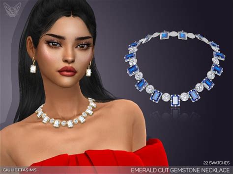Emerald Cut Gemstone Necklace The Sims 4 Catalog