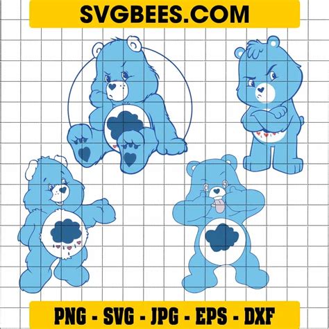 Blue grumpy care bear SVG PNG EPS - SVGbees