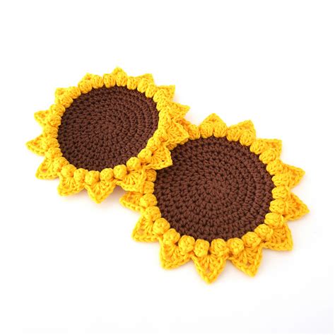 Sunflower Coaster Free Crochet Pattern Dailycrochetideas