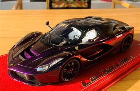 118 Bbr Ferrari Laferrari Purple Resin Car Model Limited