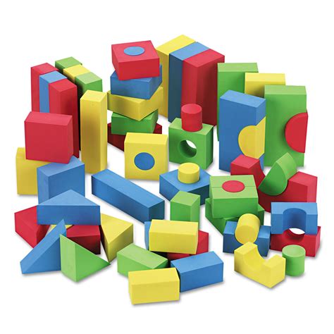 Blocks High Density Foam Assorted Colors 68pack Ase Direct