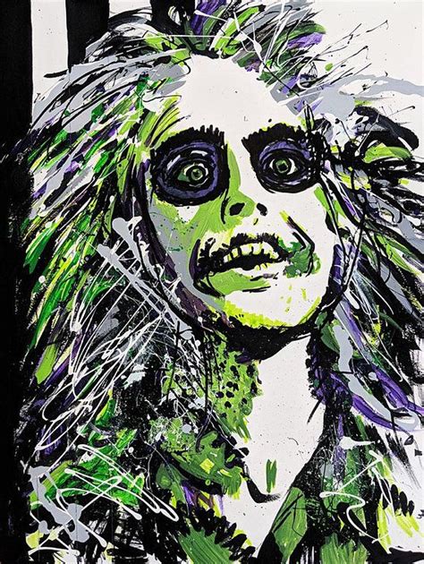 18 X 24 Painting Of Beetlejuice Original Design Hand Sketched And