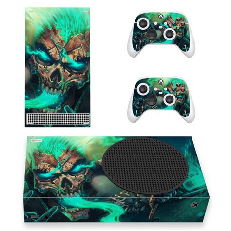 Green Flame Skull Xbox Series S Skin Sticker Decal