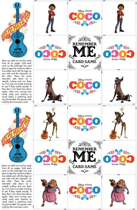Just print them, cut them out and you're ready to play! Free Disney Coco Game Printable Memory Match Cards | Coco ...
