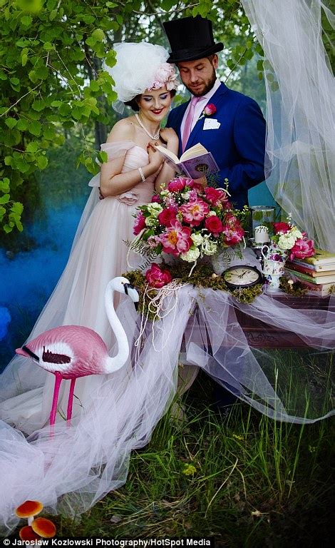 Bride And Groom Marry In A Magical Alice In Wonderland Themed Wedding