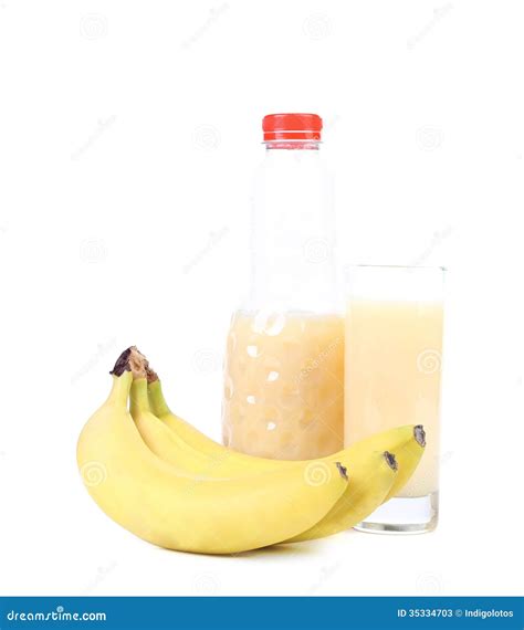 Glass And Bottle Of Juice Bananas Stock Image Image Of Gourmet
