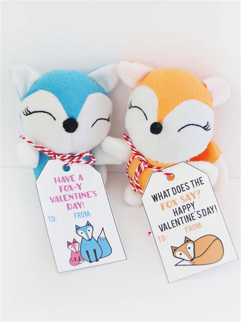 √ Fox Valentine Cards Set Valentine Day Cards Cute Animals Stock