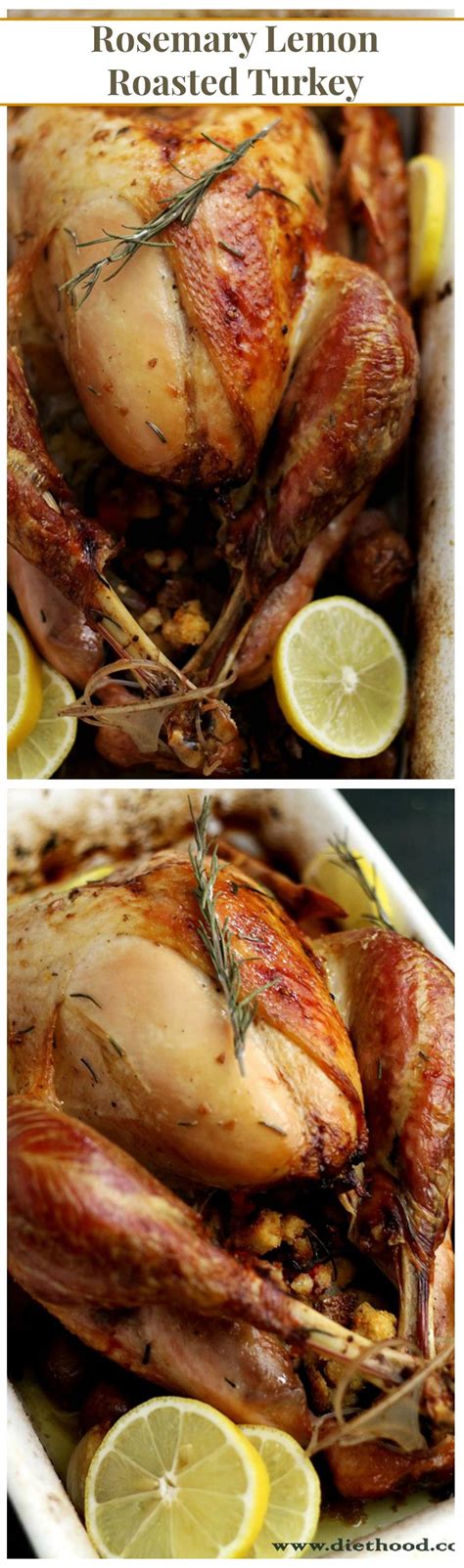 rosemary lemon roasted turkey made with infused rosemary lemon olive oil garlic and stuffing