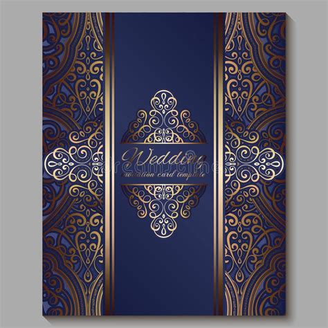 Wedding Invitation Card With Gold Shiny Eastern And Baroque Rich