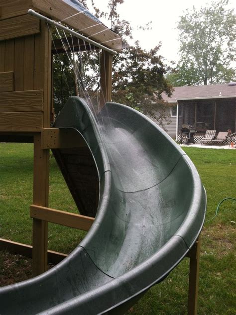 Homemade Water Slide Just Add A Pool At The End Of The Slide 34 Pvc