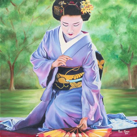 GEISHA S GRACE Geisha Japanese Oil Painting Asian Wall Art Etsy