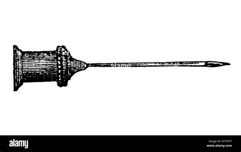 Pravaz Syringe Needle 1897 Original Vintage Engraved Illustration