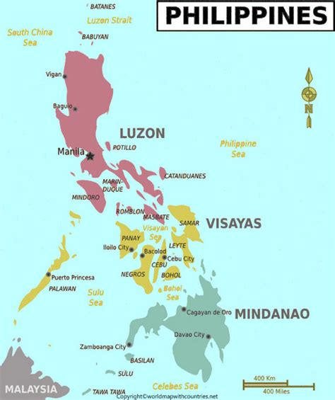 4 Free Printable Labeled Map Of The Philippines With Cities And Blank
