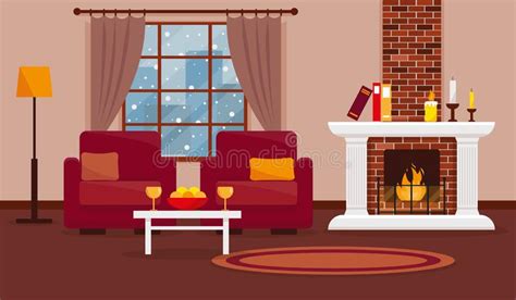 Cozy Fireplace Stock Illustrations 4424 Cozy Fireplace Stock