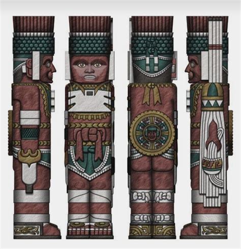 archivo stl atlantes toltecas totem azteka・objeto de impresión 3d para descargar・cults