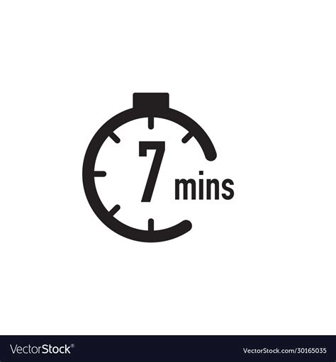 7 Minutes Timer Stopwatch Or Countdown Icon Time Vector Image