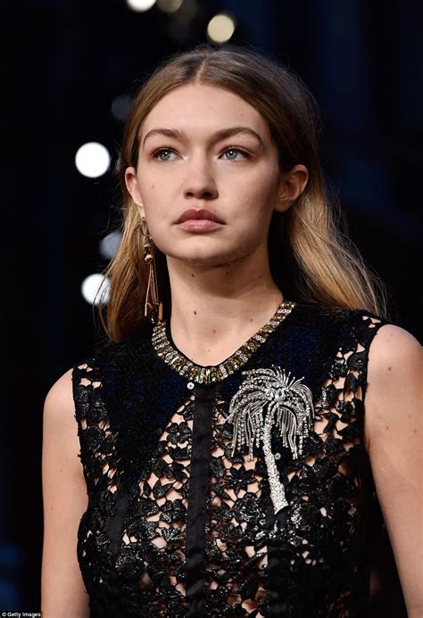 Gigi Hadid Heads Up The Runway In Semi Sheer Dress At Paris Fashion