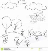 Coloring Elements Nature Background Children Preview sketch template