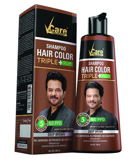 Vcare Shampoo Hair Color Temporary Hair Color Brown 180 Ml Buy Vcare