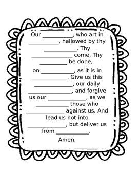Who says learning can't be fun' using the word educational can be the quickest way to lose a child's interest. Our Father Prayer Worksheet | Prayers for children, Prayer worksheet, Our father prayer