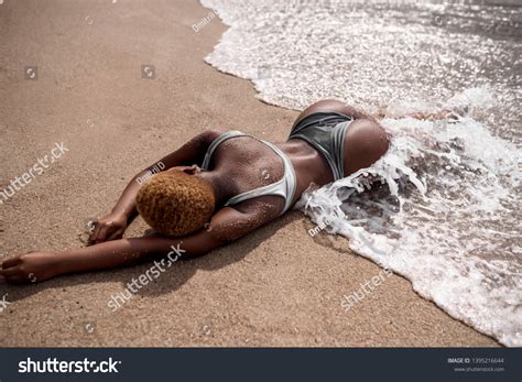 Summer Photo Sunbathed African American Woman Stock Photo 1395216644