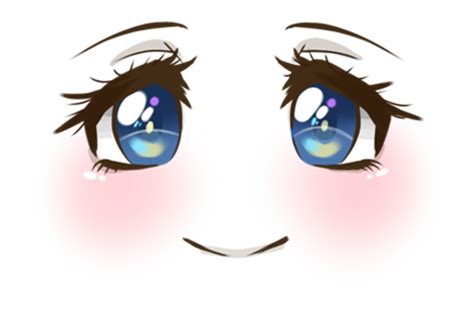 Cute Anime Eyes Png Cute Face Smile Blush Blueeyes Anime