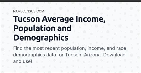 Tucson Demographics 2024 Income Population