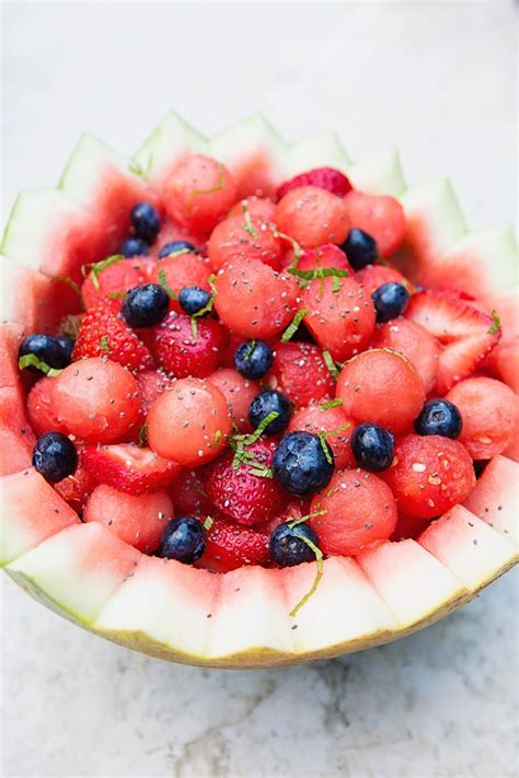 Mint Watermelon Berry Fruit Salad Turning A Fruit Bowl Into A Salad