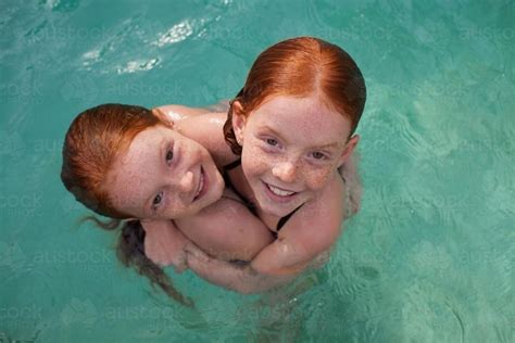 Austock Swimming Pools Backyard Two Girls Aussie Pool Float