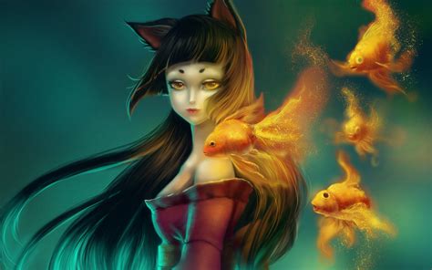Fantasy Art Goldfish Magic Underwater Anime Original Girl