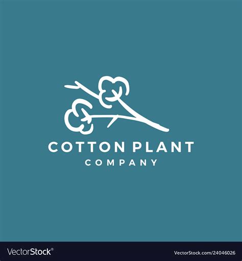 Cotton Logo Icon Download Royalty Free Vector Image