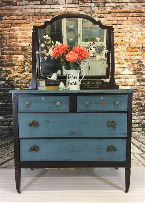 Updated Vintage Dresser And Mirror Blusoul Design