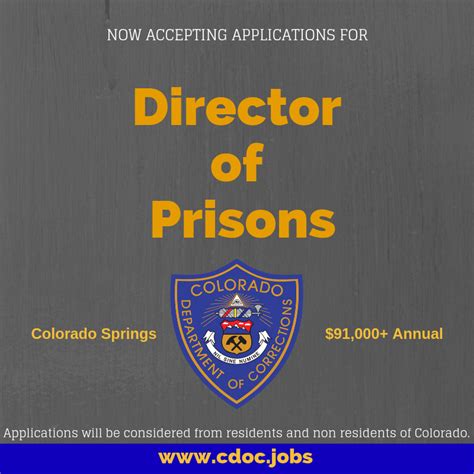 Cdocjobs Prison Director Directorofprisons Career Opportunities